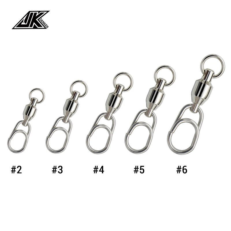 JK, recién llegado, accesorios de pesca de Lucio, conector de Pin, rodamiento giratorio, anzuelo a presión de acero inoxidable, señuelo giratorio, aparejos - imagen 4
