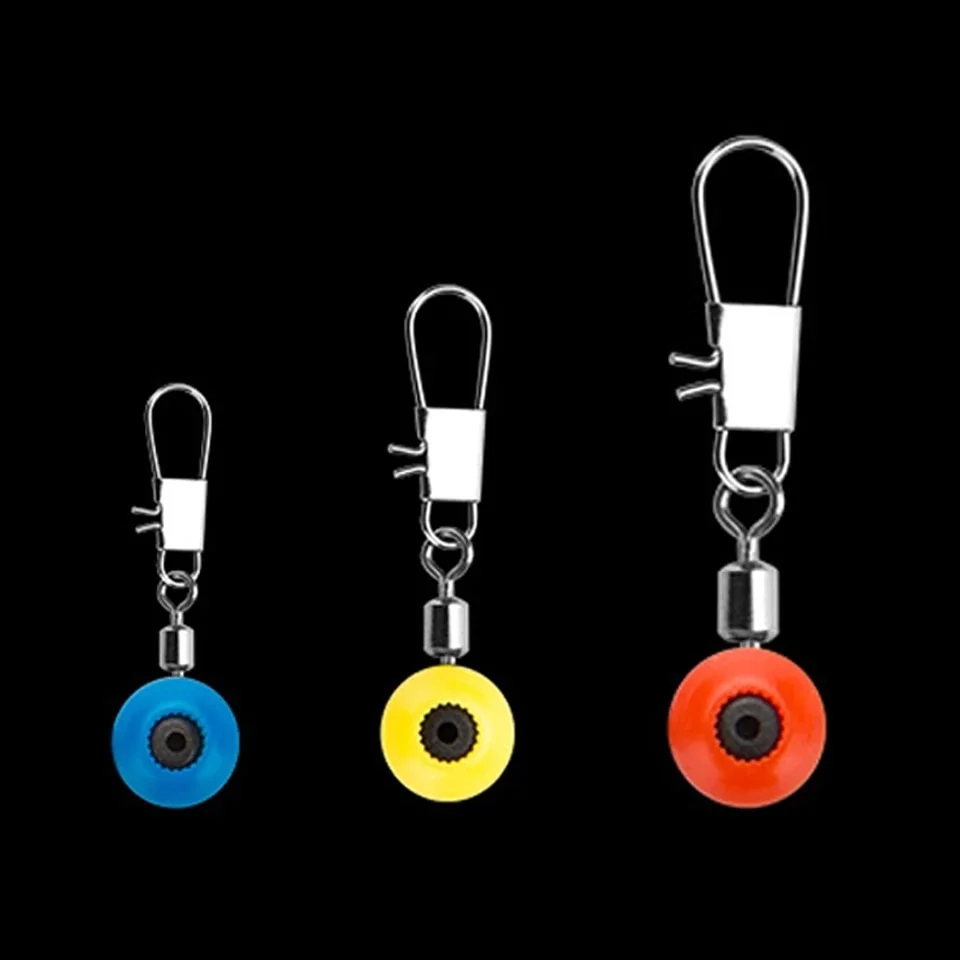 FLYSAND-gancho giratorio de línea de pesca, Conector de Clip de vástago, broche de enclavamiento, bolas de espacio marino, señuelo, accesorios de conector, 20 unids/lote - imagen 5