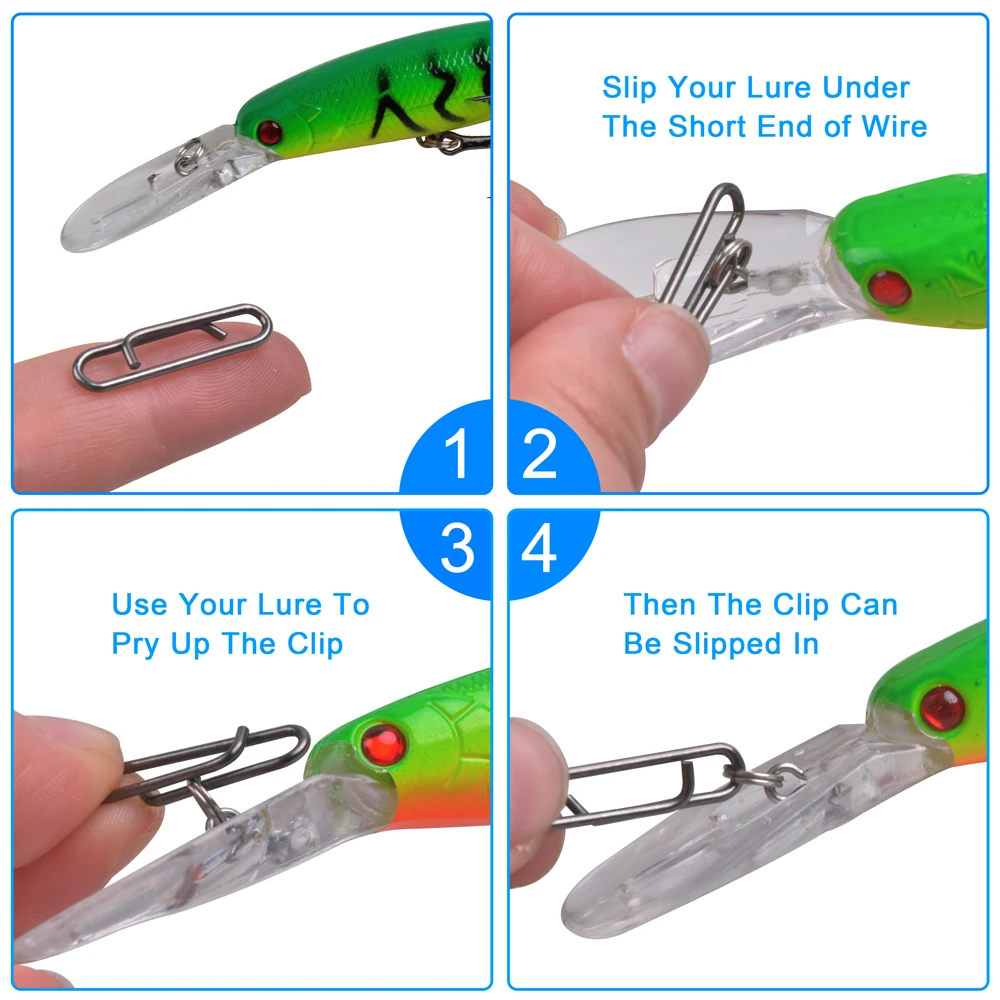 Clip de enlace rápido potente, aparejos de pesca de acero inoxidable, Conector de enlace de cambio rápido, accesorios, 300 Uds. - imagen 4