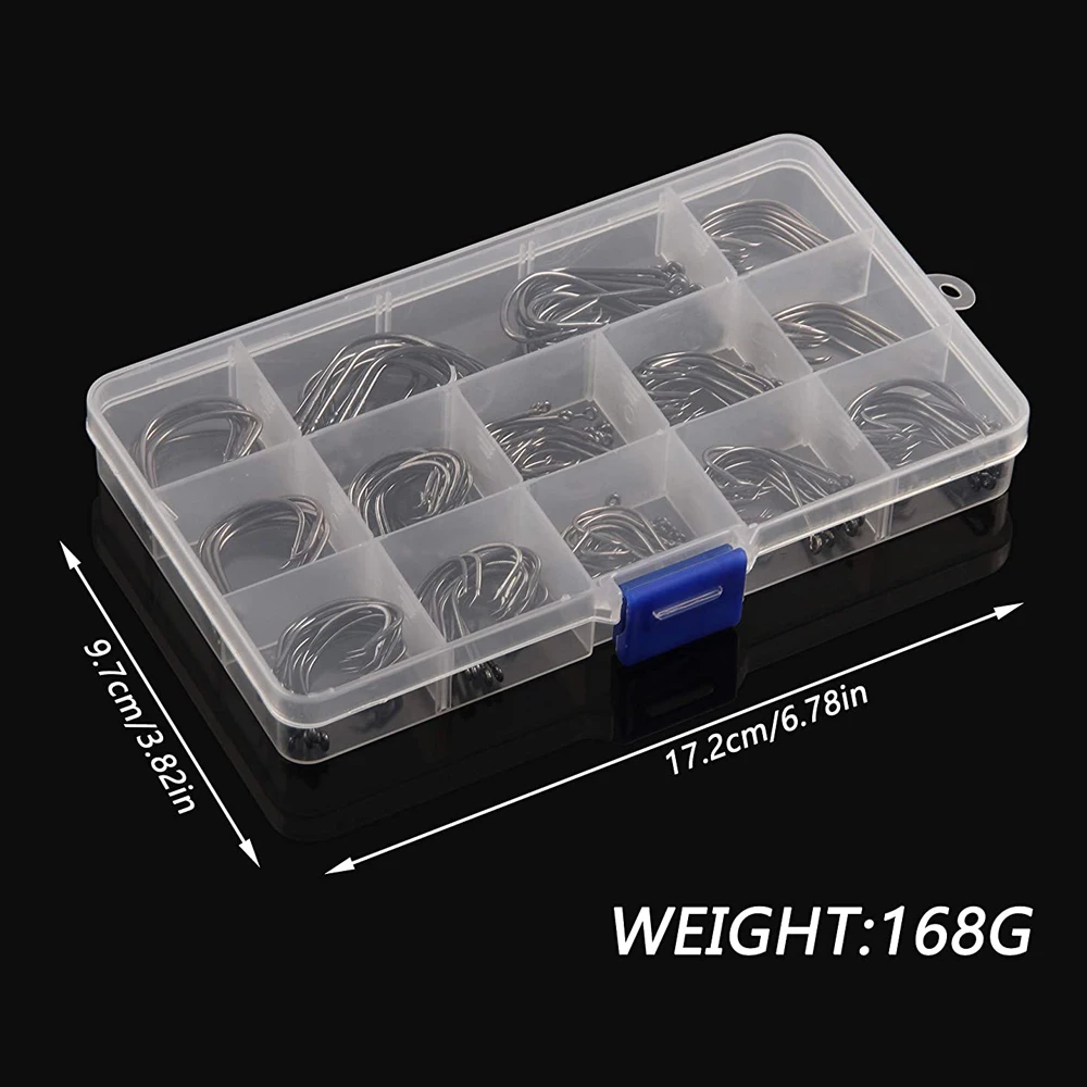 Anzuelos de pesca circulares de acero al carbono, 160 unids/caja, afilados, deportivos, para agua salada y dulce - imagen 5