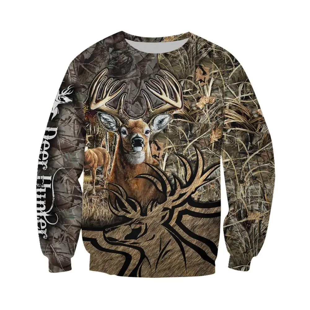 Sudadera premium 3D ciervo caza unisex con capucha y cremallera - imagen 5