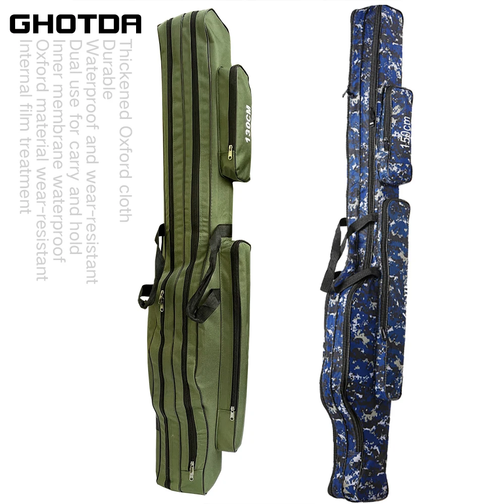 Caña de pescar impermeable, bolsas de Pesca Oxford gruesas de 2/3 capas, bolsa de almacenamiento de gran capacidad de herramientas de caña de pescar, 150/130/120/110cm - imagen 3