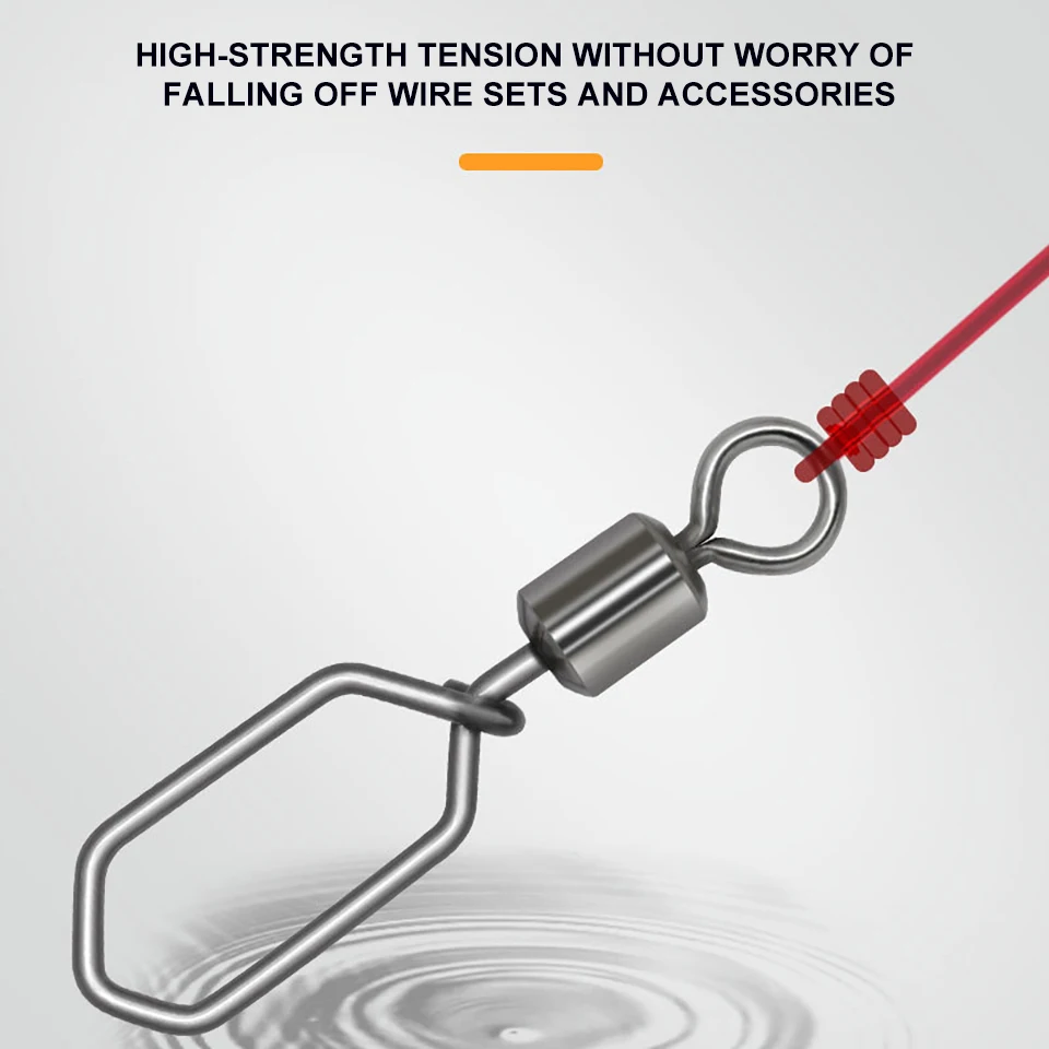 WALK FISH-broche de presión enganchado, barril de pesca de acero inoxidable, broches de seguridad giratorios, accesorios de señuelo, conector a presión, 20 Uds. - imagen 5