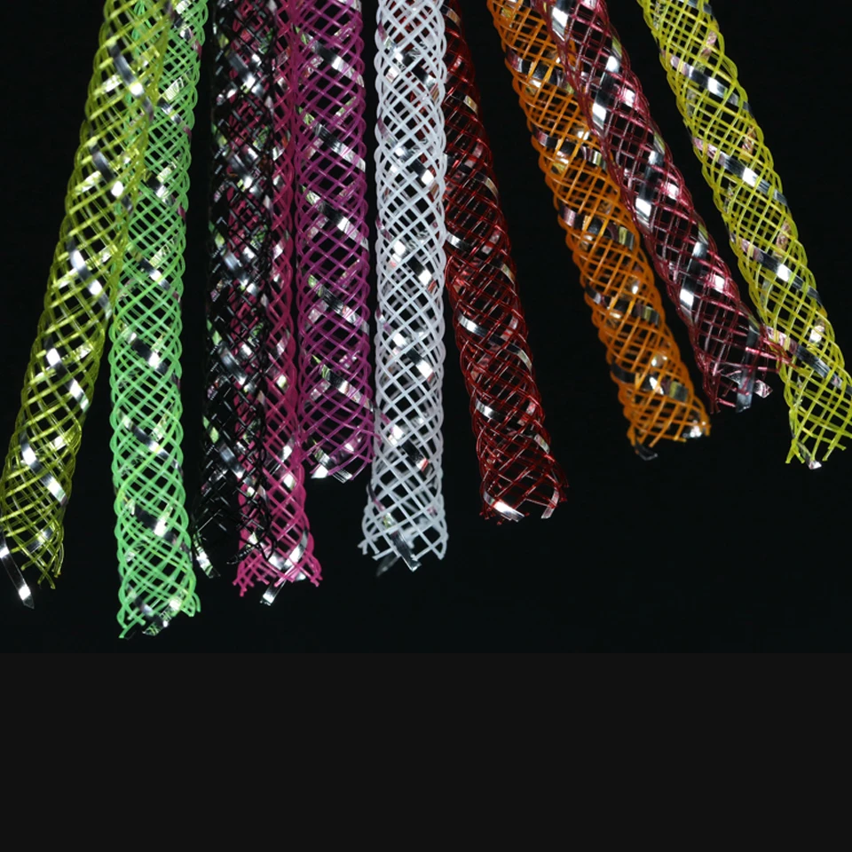 WIFREO-oropel holográfico de 2M, tubo de tubería de Mylar, malla de atado de moscas E Z Minnow, Material de Flash de tubo de trenza corporal - imagen 2