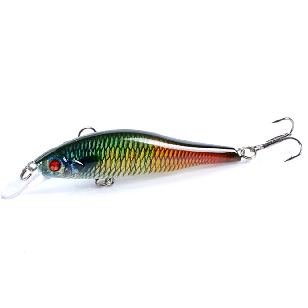 Señuelo de Pesca de pececillos duros, cebo Artificial pintado de plástico, ojos 3D, Wobbler, aparejos de Pesca Crankbait, 9,7 cm, 11,7g, 1 unidad