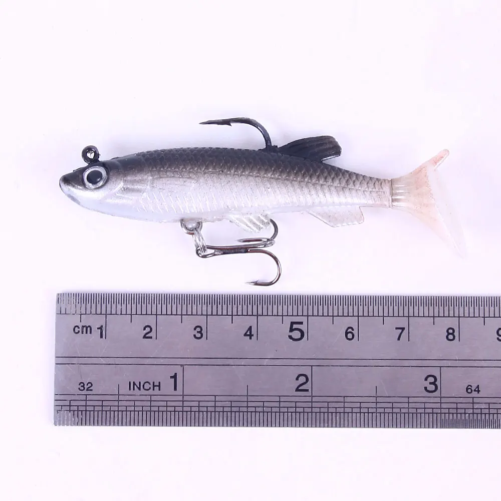 Señuelo de Pesca suave Wobbler Swimbait, cebo Artificial de silicona Isca, plantilla de Pesca de carpa, perca, 7,5 cm, 12g, 5 piezas - imagen 4