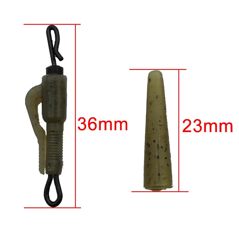 Accesorios de pesca de carpa, Clip de plomo, cola giratoria de cambio rápido, mangas antienredos de goma para aparejos de pesca de carpa, aparejos de pesca gruesos, 10 Uds. - imagen 3
