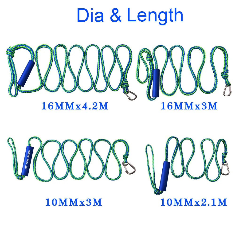 Cuerdas de muelle para barco, accesorio de alta resistencia, trenzado, con clip de acero inoxidable, 1 unidad/2 piezas - imagen 2