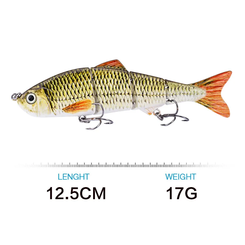 Swimbaits multiarticulados 2022mm/17g, Wobblers, señuelos de pesca Crankbait, traje de cebo de pesca de 4 segmentos, cebo Artificial duro que se hunde - imagen 2