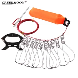 Juego de hebillas de acero para peces vivos, controlador de flotabilidad para accesorios de pesca, herramienta de aparejos, 5M