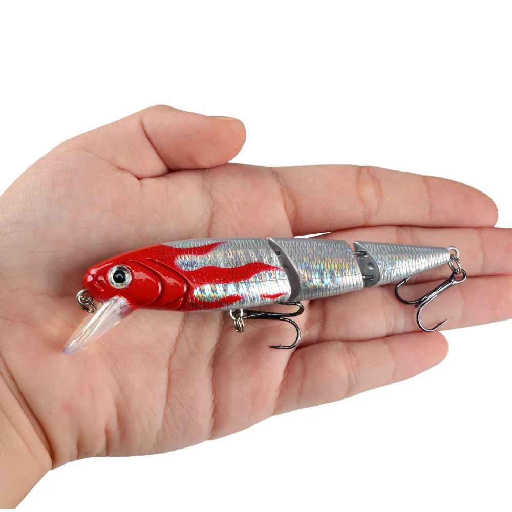 Señuelo de pesca duro de lubina de múltiples secciones, ojo de pez 3D, Crankbaits, pececillo falso, cebo Artificial, traje para pesca de carpa, aparejos, 1 pieza - imagen 4