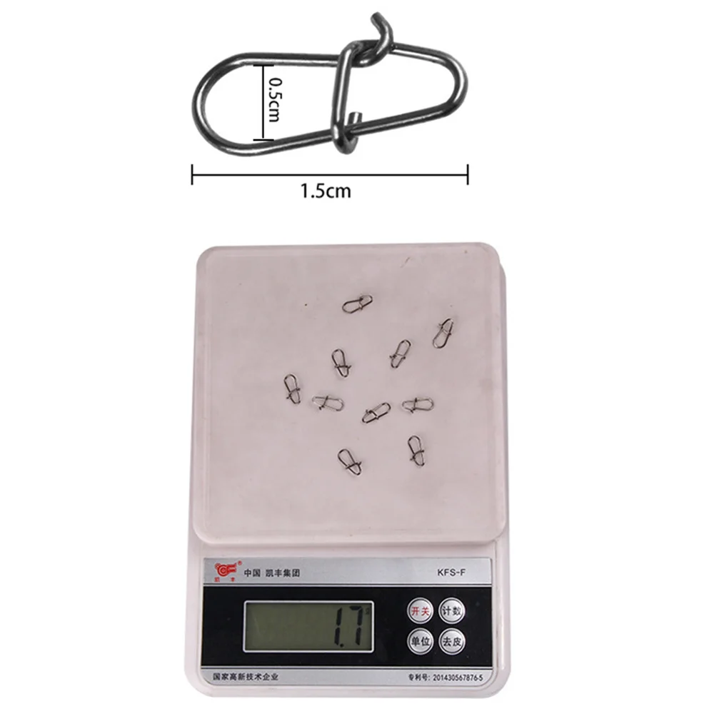 100 Uds conector de pesca de acero inoxidable 13/15/17mm Clip rápido bloqueo Snap giratorio anillos sólidos broches de seguridad herramienta de gancho de pesca Snap - imagen 5