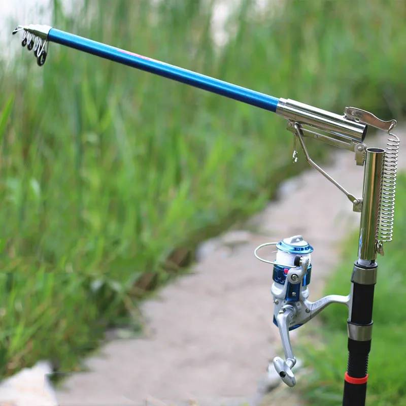 Caña de pescar automática telescópica, soporte para caña giratoria para piscina, río, lago, carpa, caña de pescar con mosca, Jigging con Hardware de acero - imagen 5