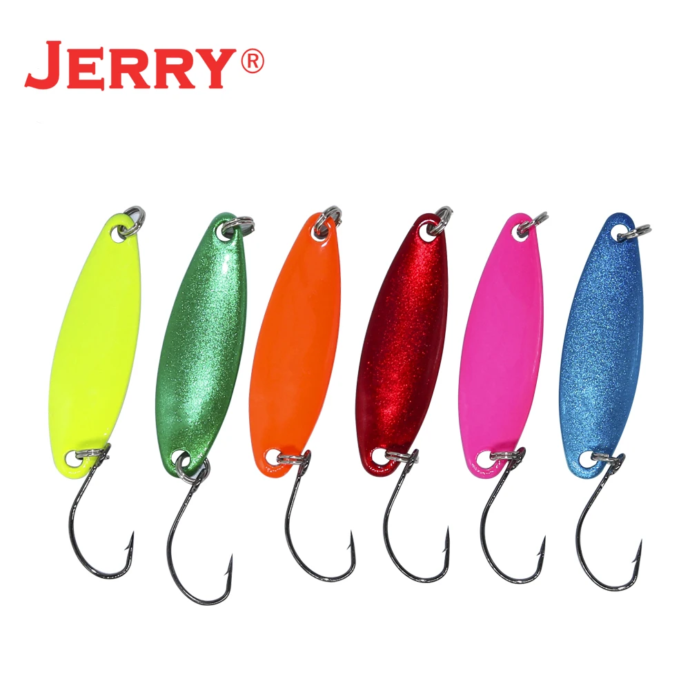 Jerry 3,3g 5g señuelos de pesca artificiales, juego de cucharas de arrastre ligeras, cebo giratorio de Metal para perca de trucha - imagen 2