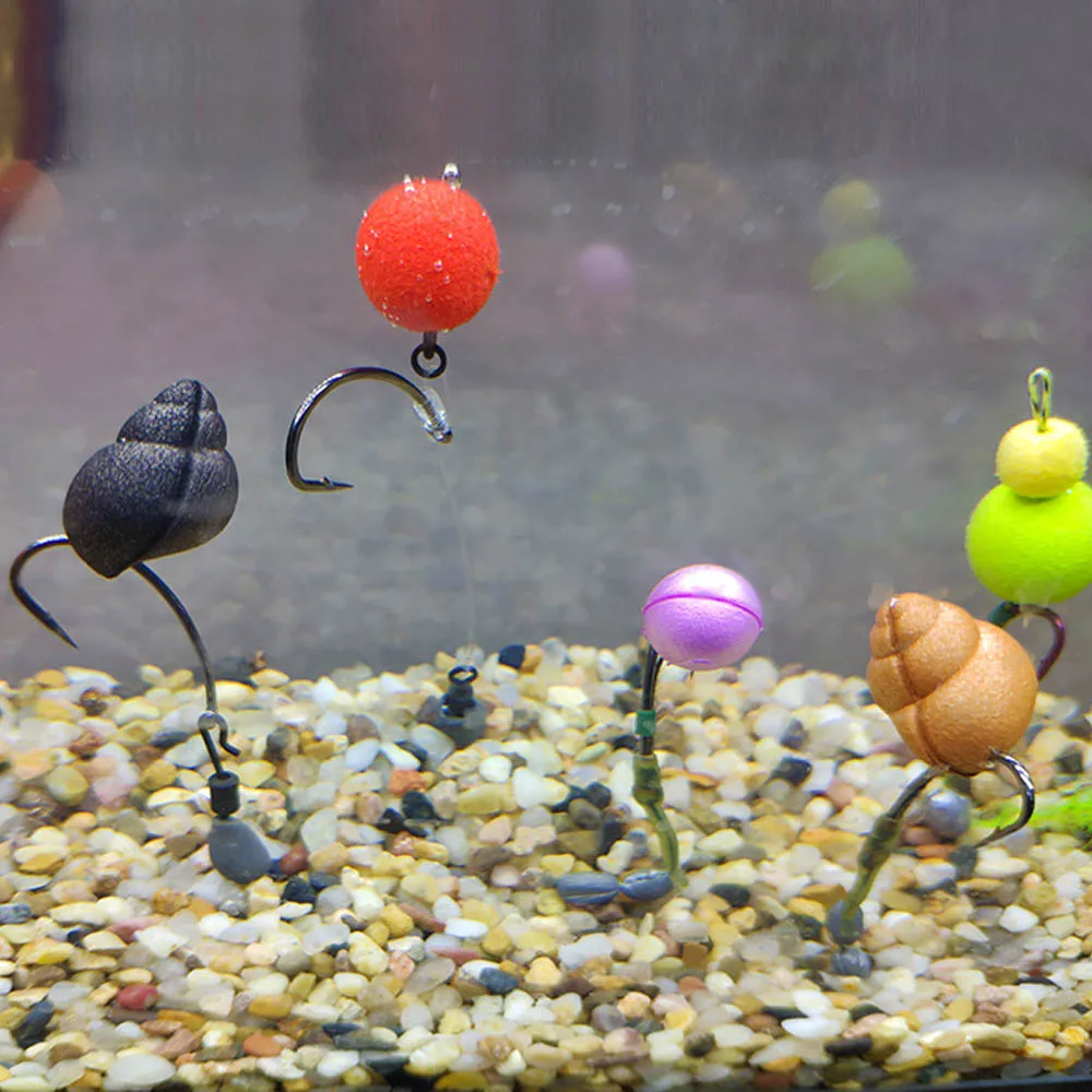 Bimoo-cebos flotantes falsos para pesca de carpa, 15 unids/bolsa, EVA, POP Up, río, Caracol, Carping realista, aparejo Hiar Heli Rigs - imagen 2