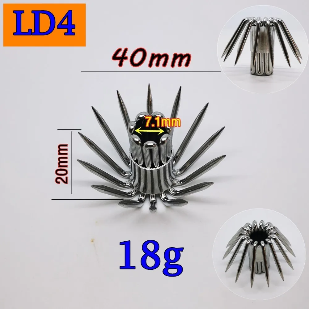 Anzuelo de calamar grande de acero inoxidable grueso, accesorios de calamar grande, pesca en barco oceánico, pulpo, sepia, 10 Uds. - imagen 2