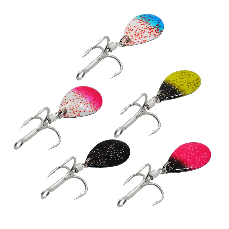 Accesorios para Señuelos de Pesca, anzuelo triple, cucharas ruidosas coloridas, gancho de lentejuelas con rotación, tamaño 4 #   6 #   8 #   Oferta de lote 5 piezas - imagen 5