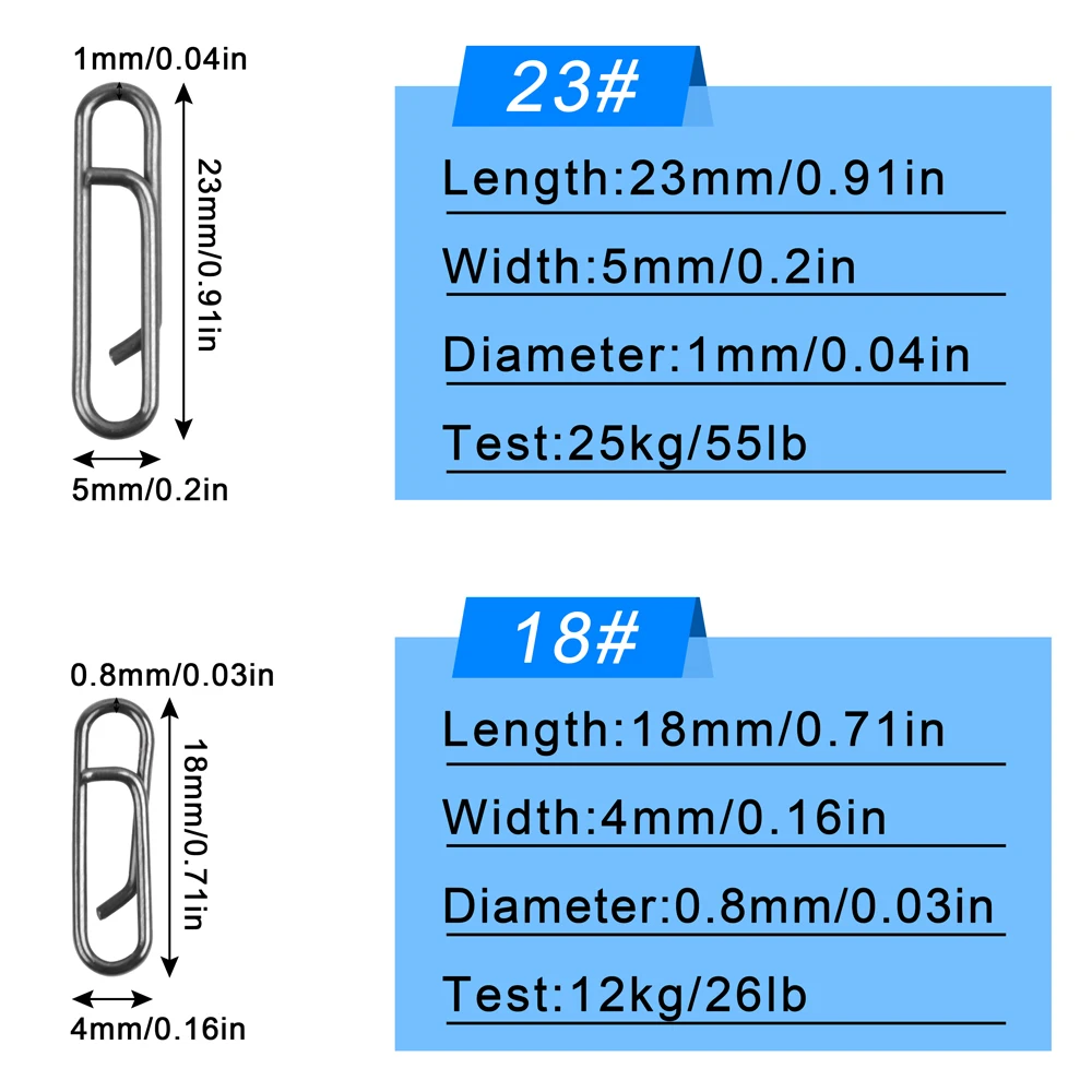 Clip de enlace rápido potente, aparejos de pesca de acero inoxidable, Conector de enlace de cambio rápido, accesorios, 300 Uds. - imagen 2