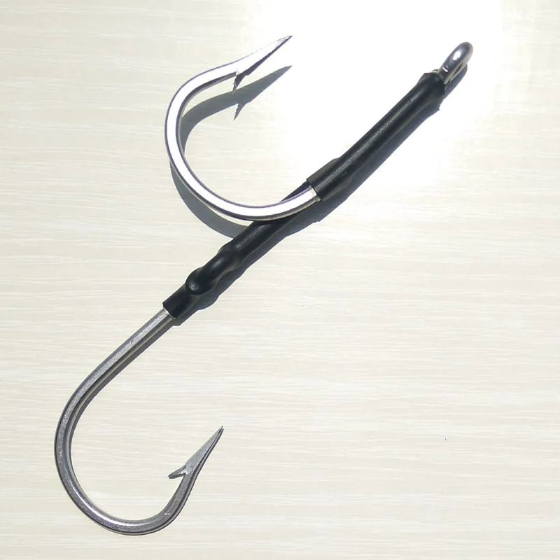 Anzuelos de asistencia para pesca, juego de señuelos de arrastre de rodapiés, Marlin, atún, Pakula, 6/0, 8/0, 10/0, 12/0, 5 uds. - imagen 3