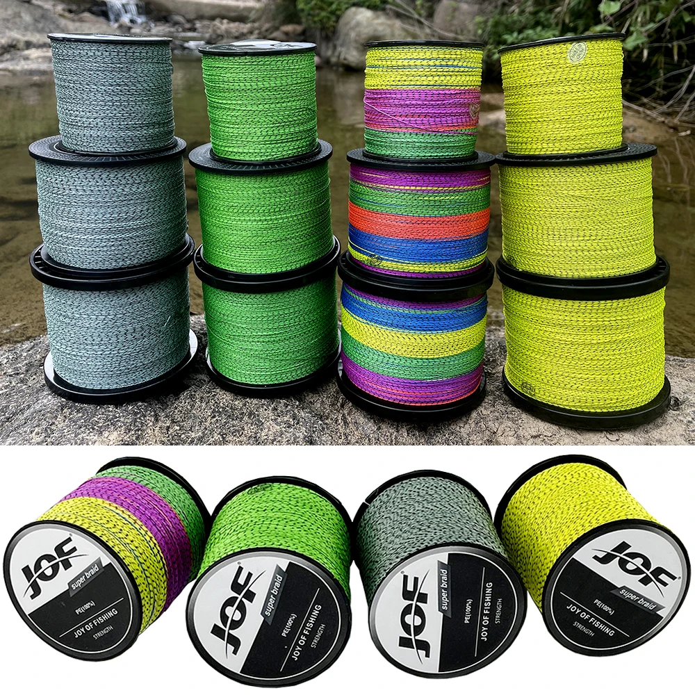 Hilo de pescar trenzado fuerte JOF 1000/500/300m, 8 hebras, 18-96lb, 0,14mm-0,57mm, hilo de camuflaje de punto Invisible - imagen 3