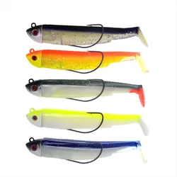 Jig Head con vinilo cola en T para pesca en mar