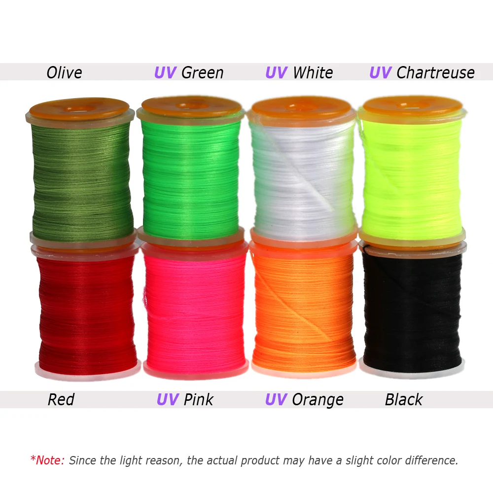 Bimoo 8 carretes 200D, hilo para atar moscas, 10 ~ 2/0 #, serpentinas de ninfas, lubina, trucha, Señuelos de Pesca, Material para atar moscas - imagen 3