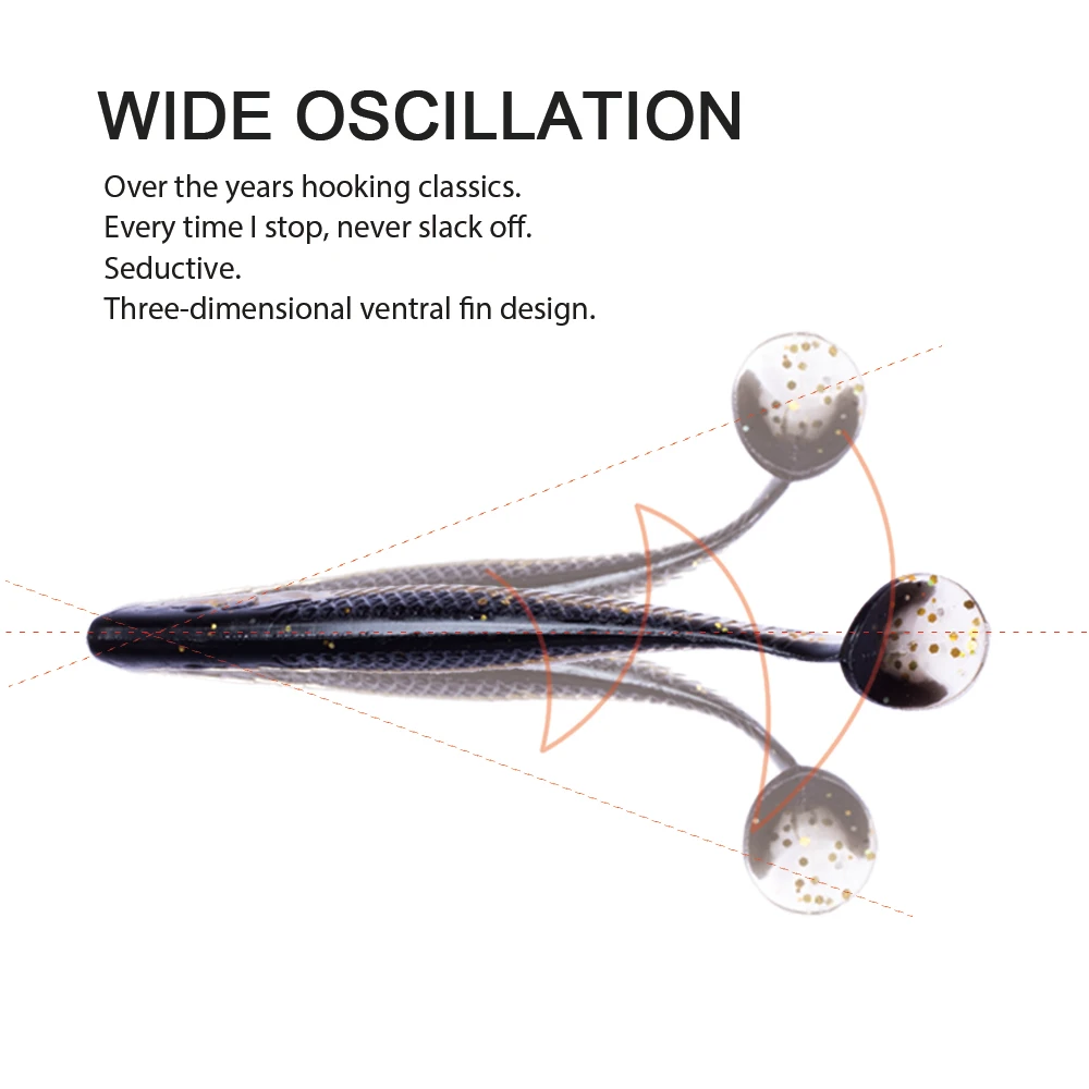 Hanlin-Señuelos de Pesca de silicona, cebos artificiales Wobblers de doble Color, aparejos de pesca de lubina y Lucio, 10/20 piezas, 70mm/2,8g - imagen 5