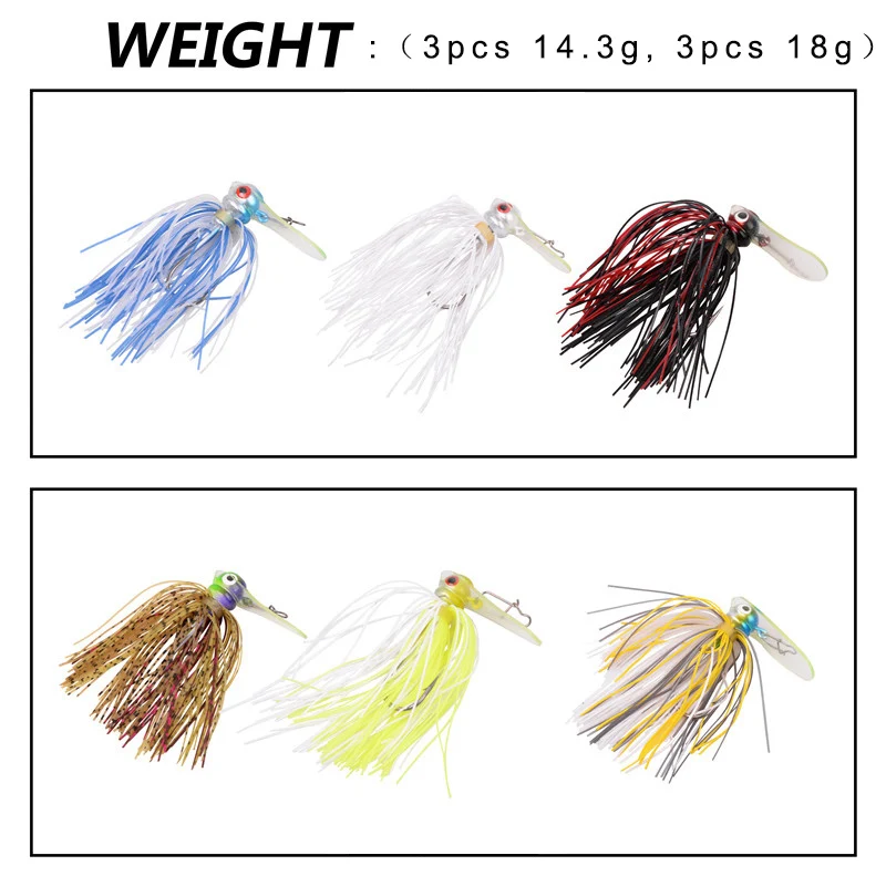 Anzuelos de pesca de TPU, cebo de fundición, protector de malezas con faldas de silicona para lubina, Lucio, 6 uds. 12 Uds. 14,3g-18g