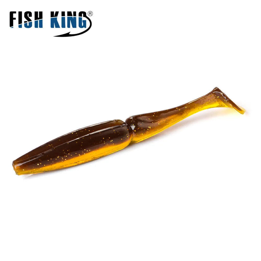 FISH KING-señuelo de pesca de silicona suave, 9-10,5 cm, cola en T, 6-10 Uds., cebos artificiales de goma, Wobblers para lubina