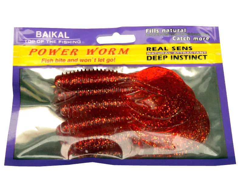 Señuelo blando de pesca, cebo de 10cm, larva de una sola cola, bolsa de 5 piezas, gusano de pez cabezona, captura de agua dulce y salada - imagen 3