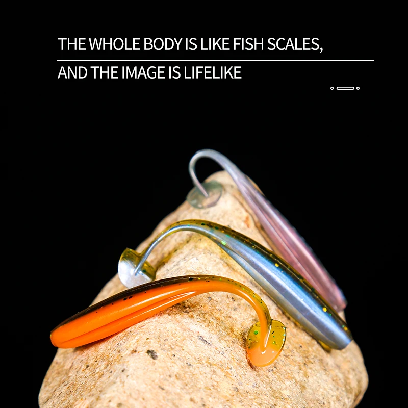 Easy Shiner-Señuelos de Pesca de 75mm/100mm, señuelos blandos de pesca de carpa Wobblers, cebos artificiales de silicona de doble Color - imagen 4