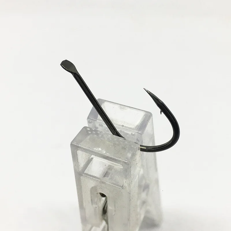 Anzuelos enteros a granel, anzuelo plano de acero rico en carbono con cabeza de anzuelo de púas, anzuelo de Pesca de carpa, aparejos, accesorios de Pesca - imagen 2