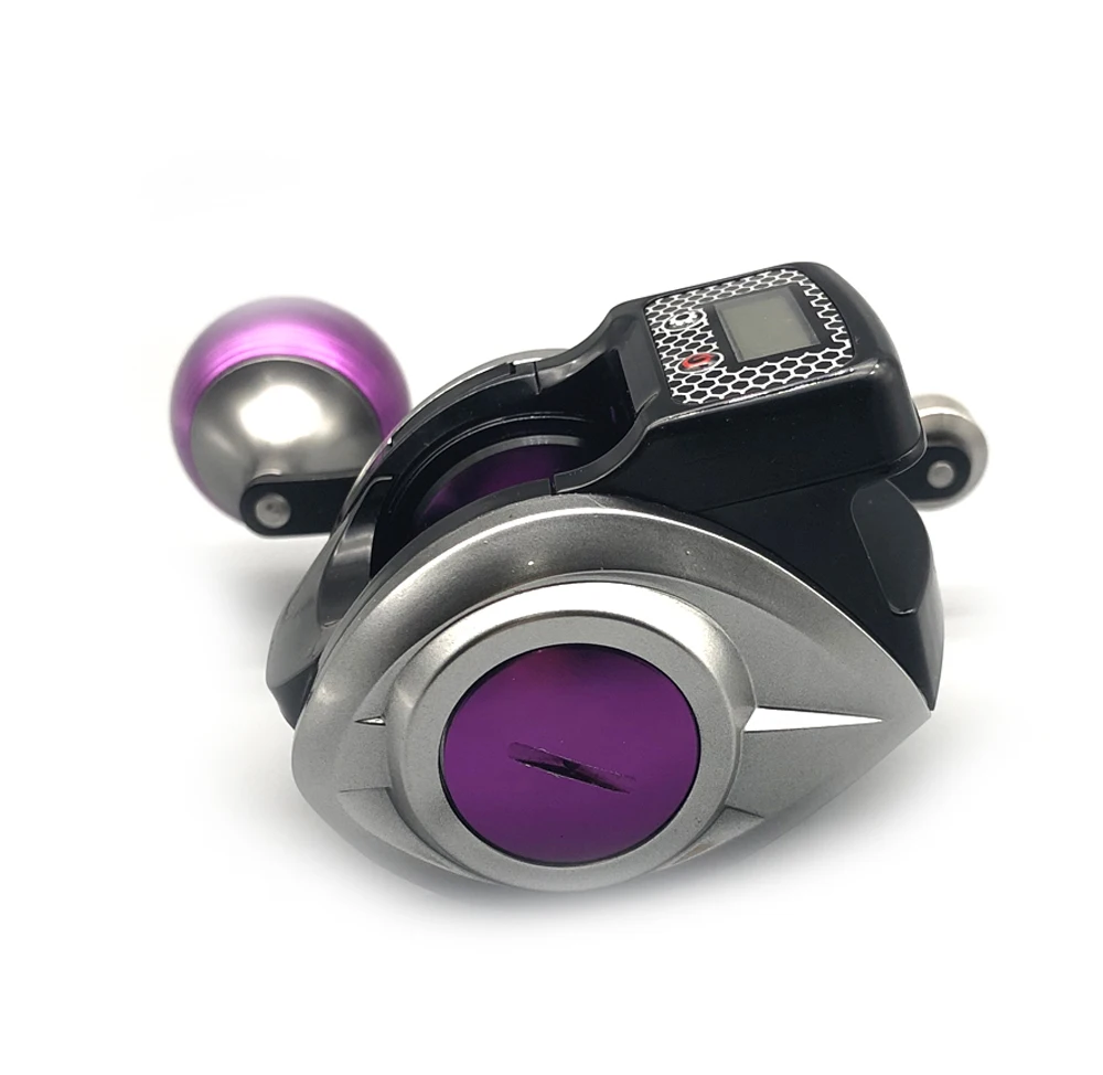 Carrete de pesca electrónico con pantalla Digital, medición de profundidad del agua, contador de línea de perfil bajo de alta velocidad, rueda de Baitcasting 16 + 1BB - imagen 4