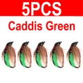 5pcs caddis green