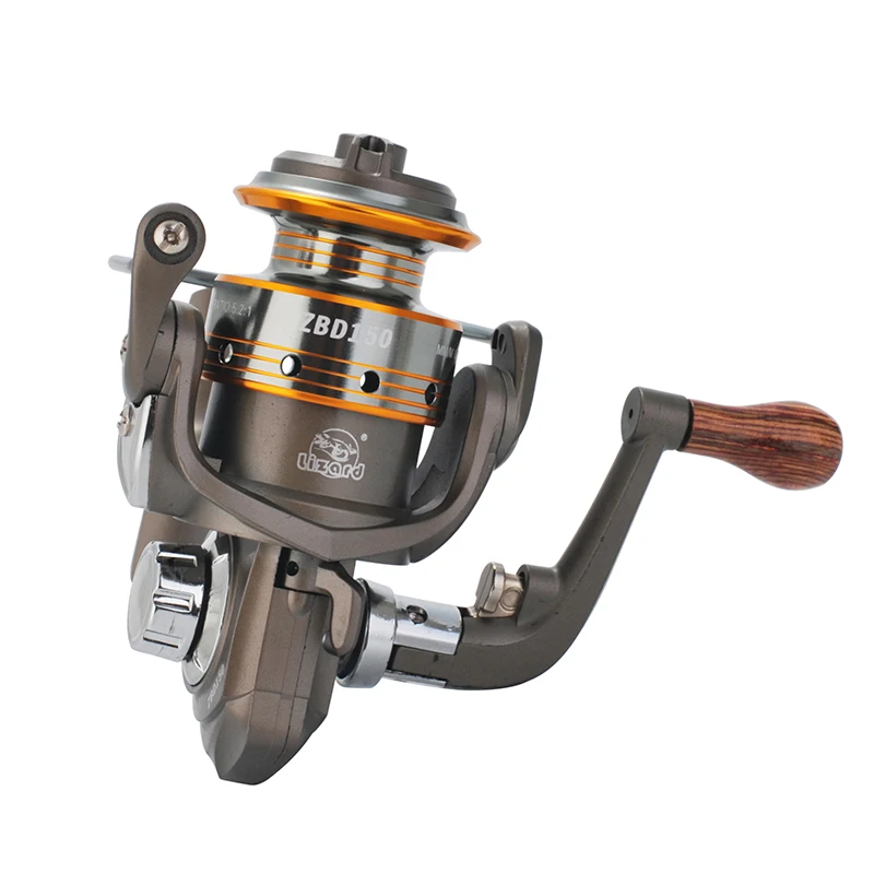 Pesca de lagarto 6 rodamientos Mini en palma relación 5,2: 1 Nylon 66 + Material de fibra de vidrio Mini pesca en hielo, carrete de pesca en roca y señuelo