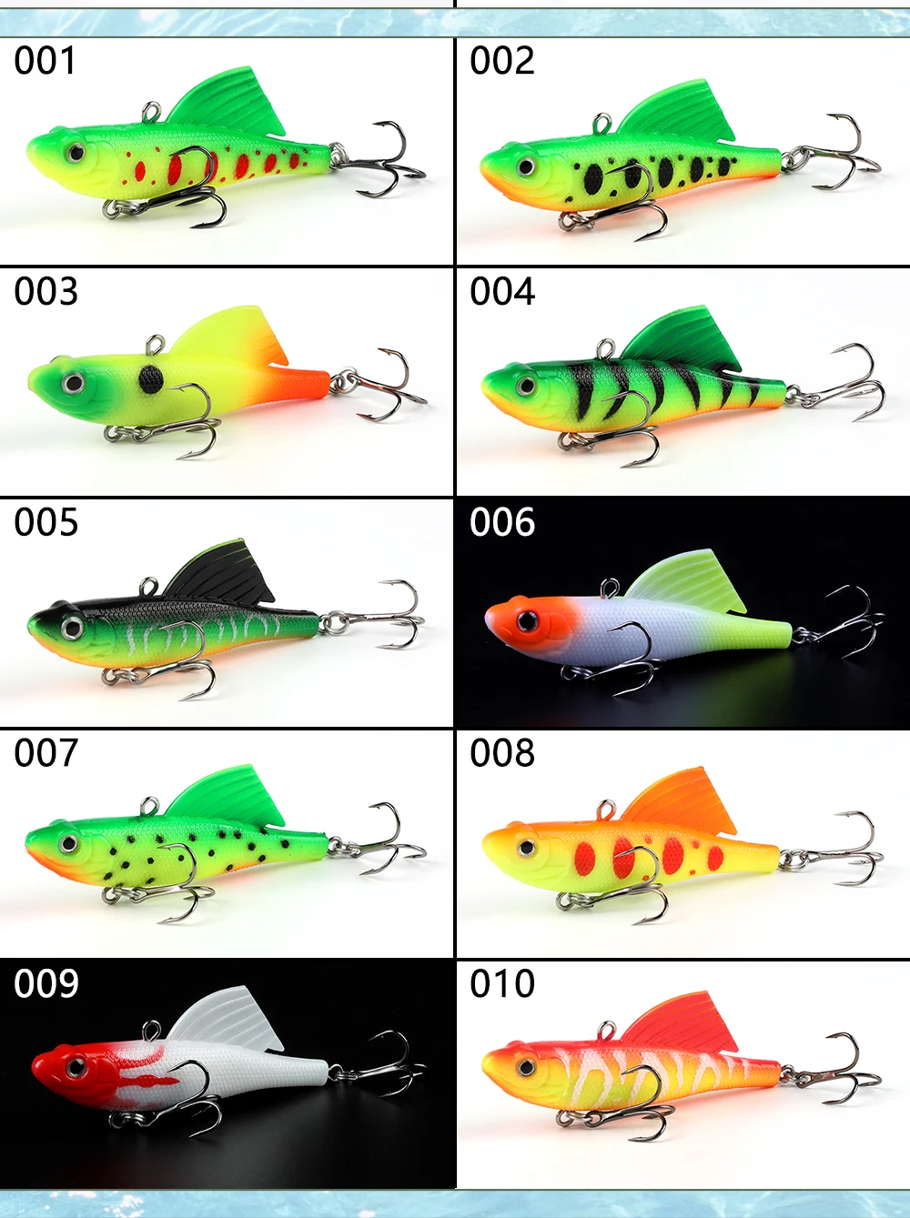 Ángulo lateral que muestra el movimiento del swimbait