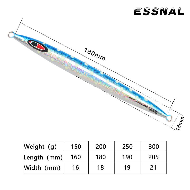 MADMOUSE-señuelo luminoso para pesca en agua salada, plantilla de Metal Vertical de velocidad rápida, 150g, 200g, 250g, 300g, Jigging - imagen 2