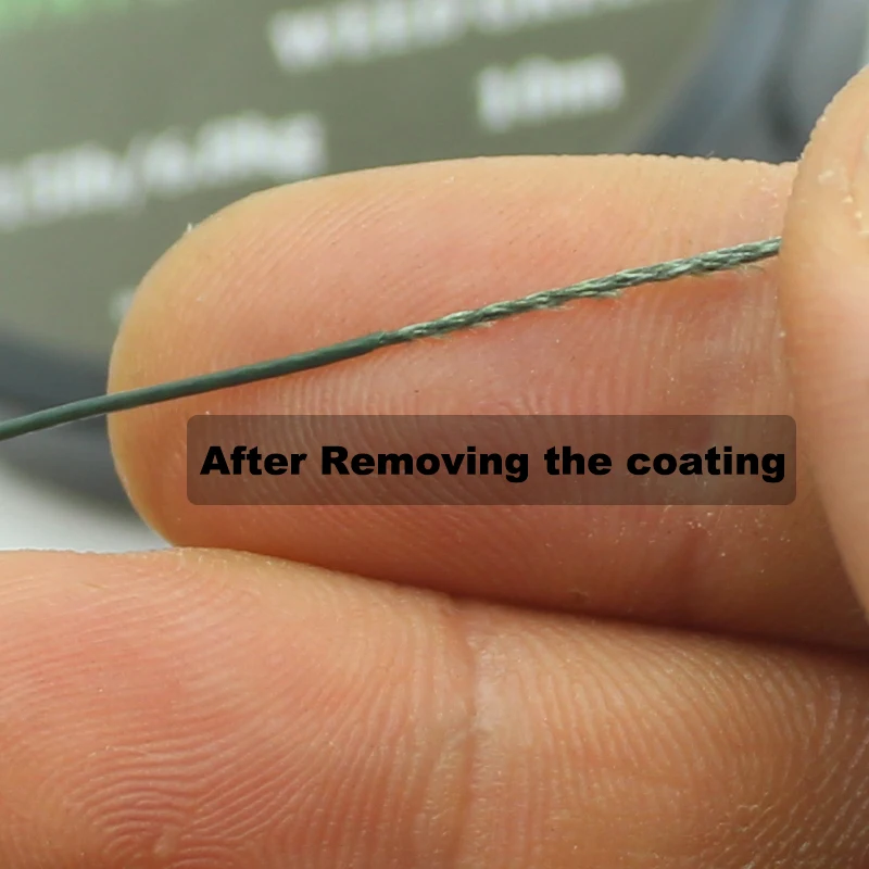 1 Uds. Línea de pesca de carpa, gancho recubierto, enlace trenzado, aparejo rígido 15 25 35LB, línea de piel trenzada, aparejo de pelo Chod, aparejos líder - imagen 3