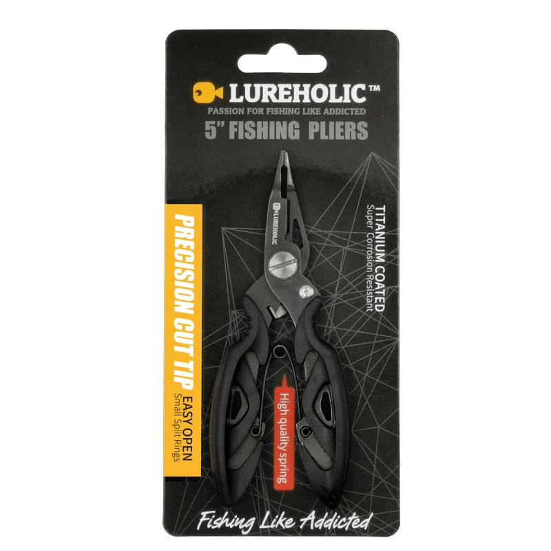 LUREHOLIC-Alicates de pesca de 12,5 cm, tijera para sedal de pesca, cortador de señuelo, removedor de anzuelos, alicates de acero inoxidable, tijeras de pesca - imagen 4