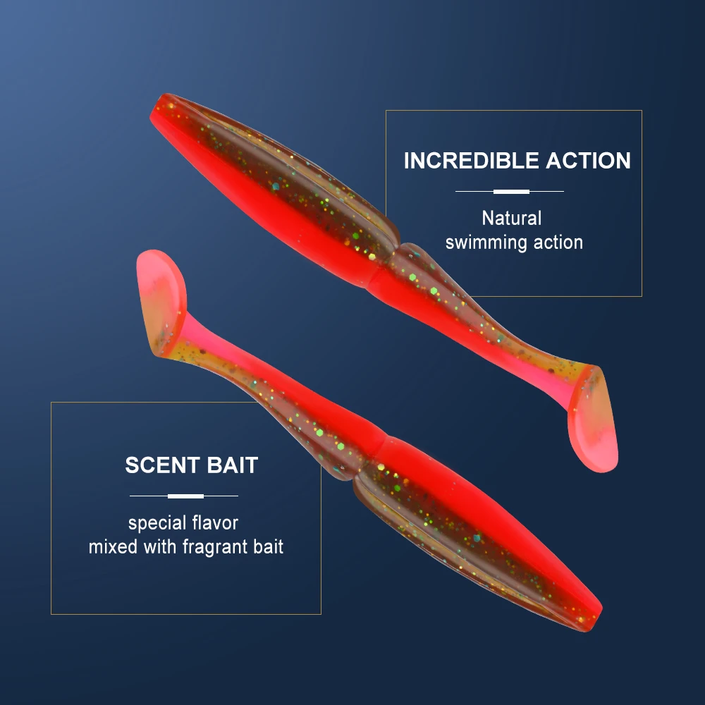 FISH KING-señuelo de pesca One Up Shad, cebos blandos de 90mm y 105mm, Wobbler de pesca de silicona, cebo de lubina, aparejos de pesca artificiales, señuelo suave - imagen 4