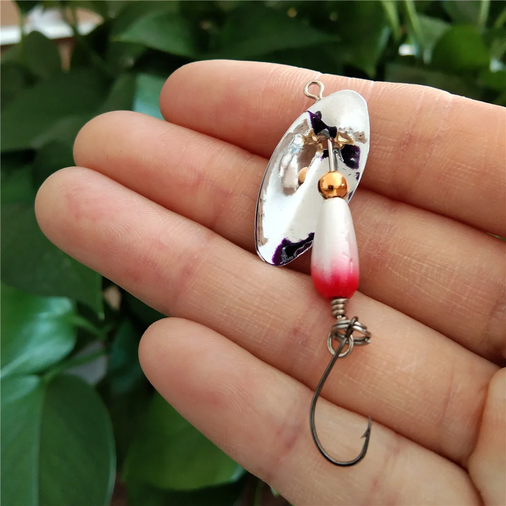 Swolfy 5 uds 2,5g/4,5g Mini anzuelo único señuelo de pesca Micro jigging Spinner cuchara cebo duro Crankbait Spinner aparejos de pesca - imagen 5