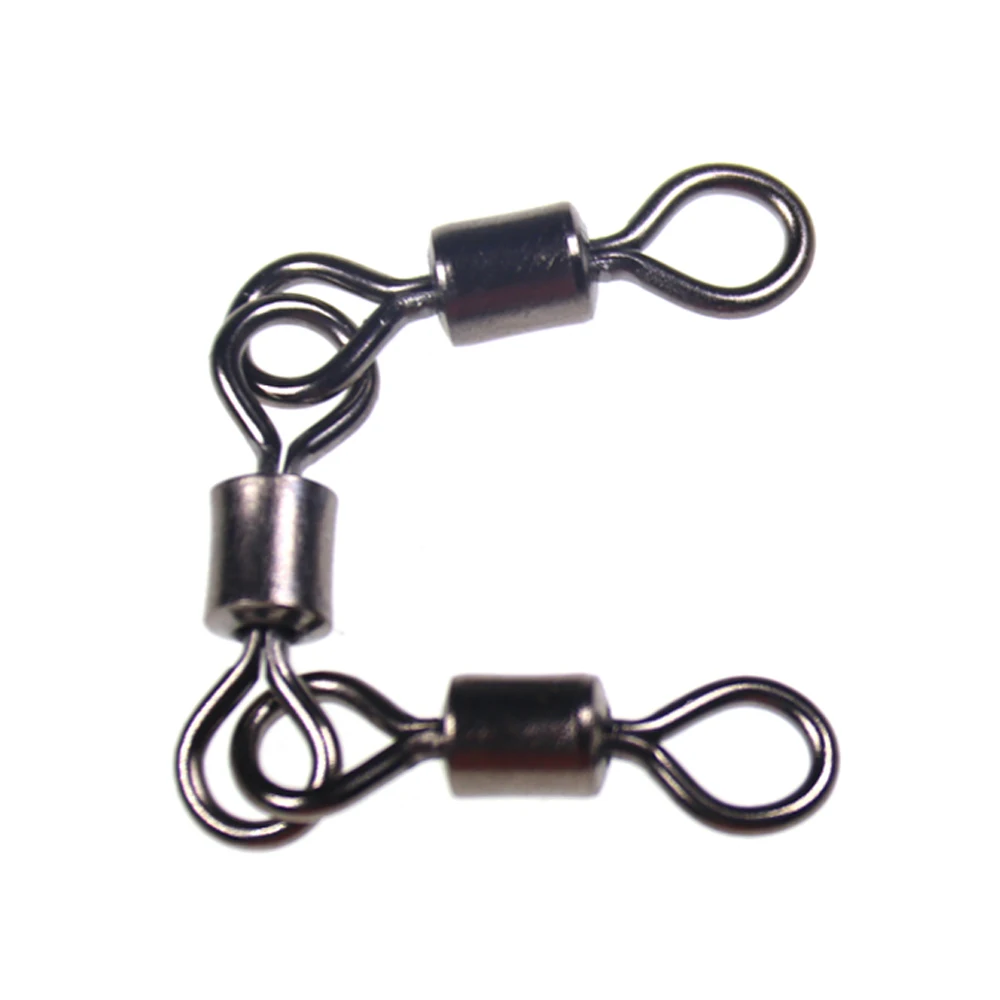 Conector de línea de pesca de agua salada, aparejos de Terminal de tres juntas con anillos sólidos, 10 Uds. - imagen 4