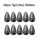 10pcs 7g sinkers