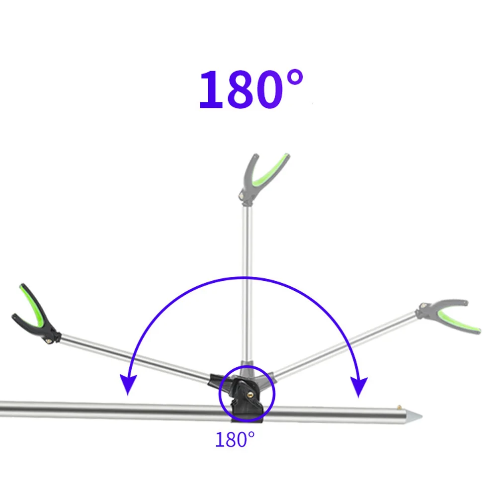 Soporte ajustable de acero inoxidable para cañas de pescar, herramienta de pesca plegable, accesorio de estante de mano, 1,7/2,1/2,4 m - imagen 3