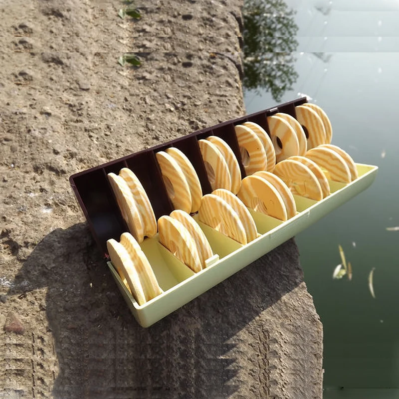 Caja de sedal de pesca EVA de 12 carretes, caja de engranajes de alambre de rastreo, cajas de aparejos de pesca de línea de utilidad - imagen 3