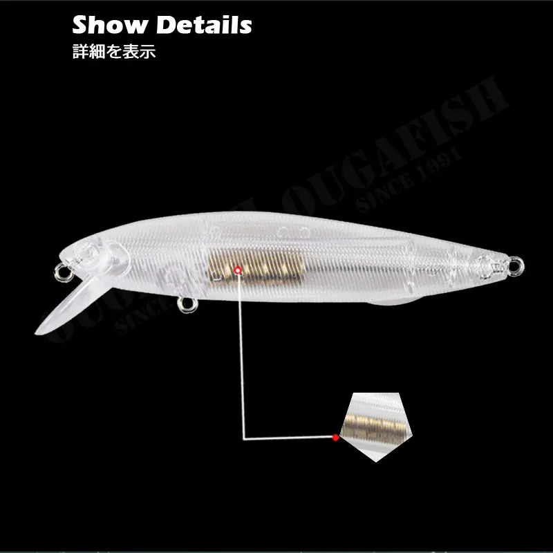 Señuelo De Pesca Minnow, señuelos transparentes sin pintar en blanco, 4-16,5g, 60-110mm, Wobblers, Accesorios De Pesca A La Carpe, productos De Angeln - imagen 2