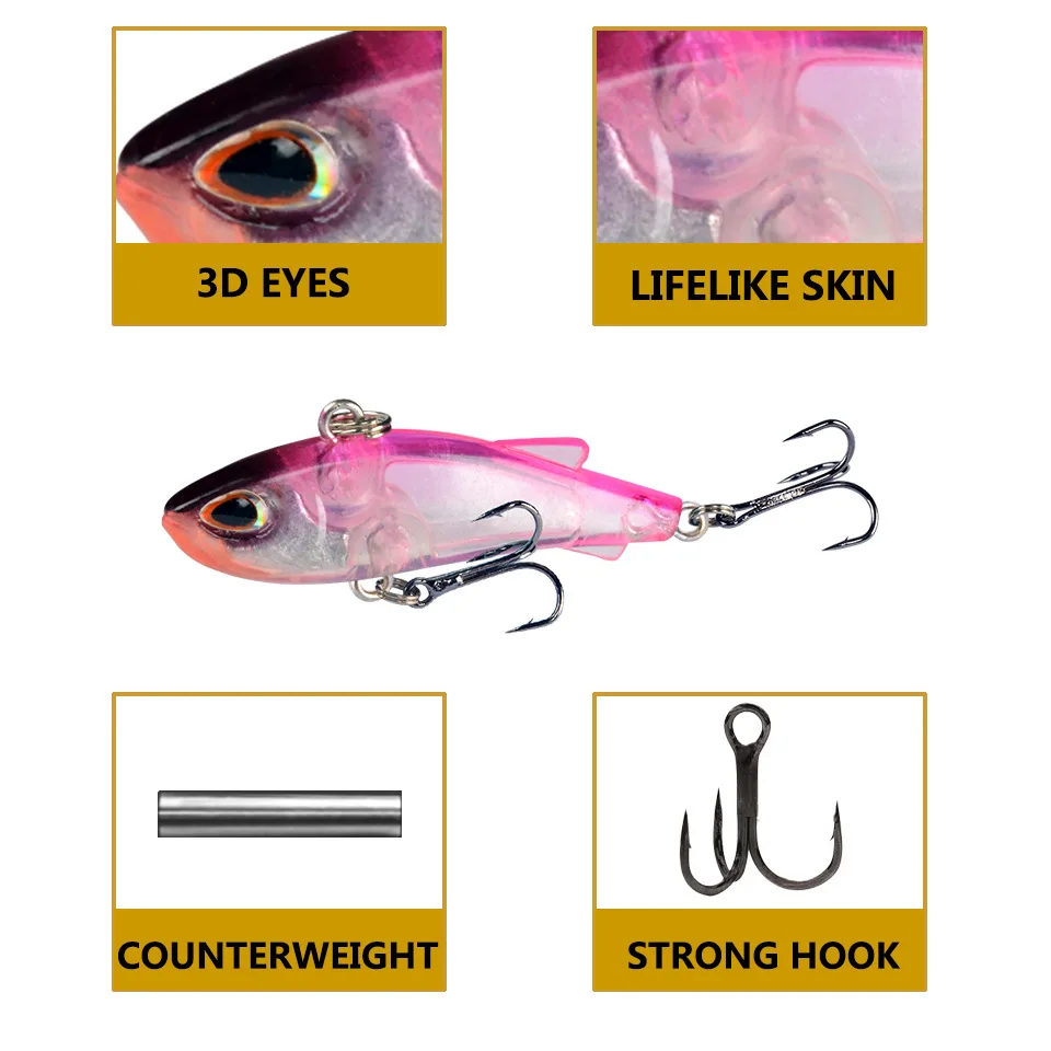 Crankbait Wobbler de 40MM y 4G, señuelo de pesca que Se hunde, Vib, señuelo duro de hielo, Mini Wobblers, Crankbait Se Uelo, novedad - imagen 3
