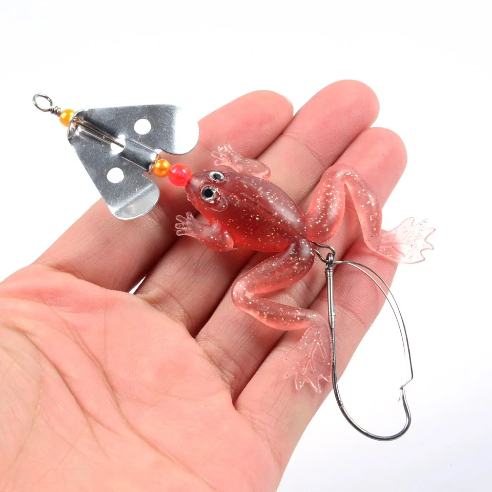 DHYJSFDC 9cm 6,2g rana cebo de silicona pesca señuelo suave Spinner calamar trueno Rana Jig cuchara Trolls cebo suave pesca en hielo de mar - imagen 2
