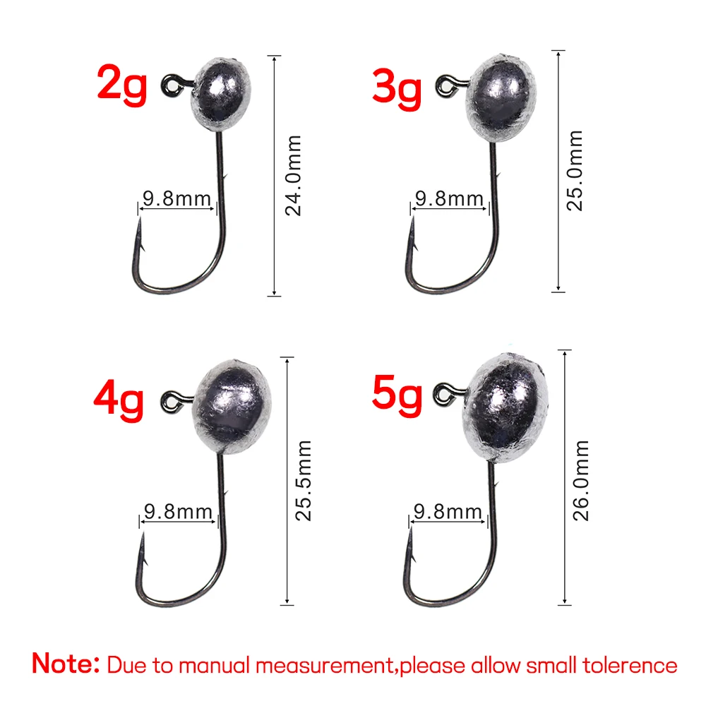 Elllv-anzuelo con cabeza plomada y forma ovalada, 50 Uds., 2g/3g/4g/5g - imagen 3