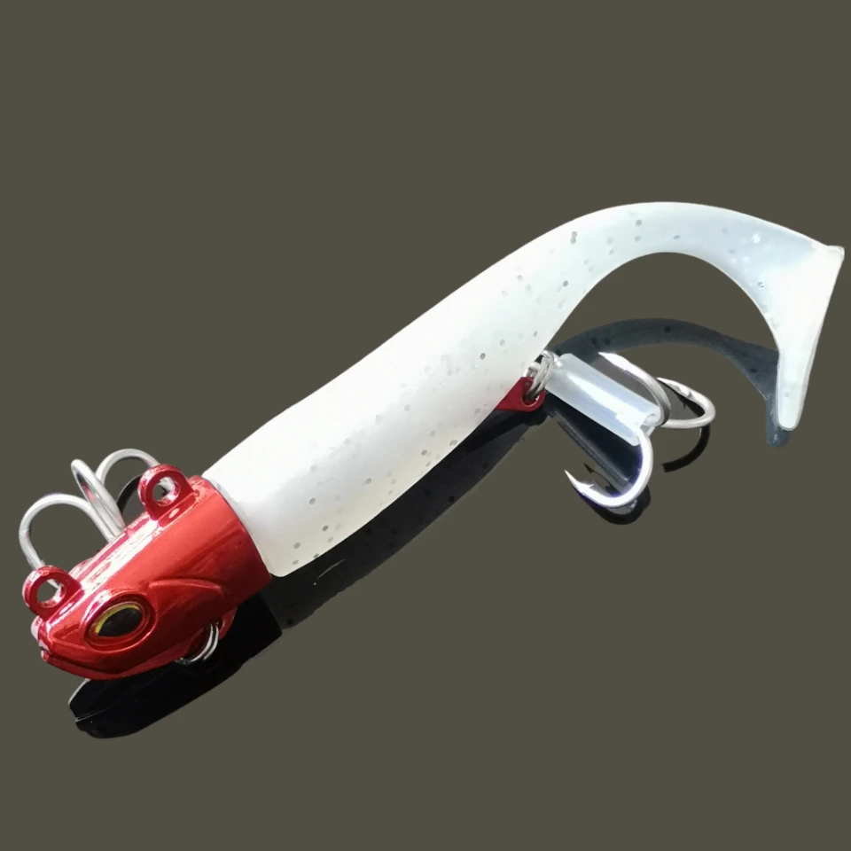 Swolfy Jig Head-señuelo de pesca de silicona suave, Wobblers Swimbait, cebo Artificial profesional, pececillo negro - imagen 2